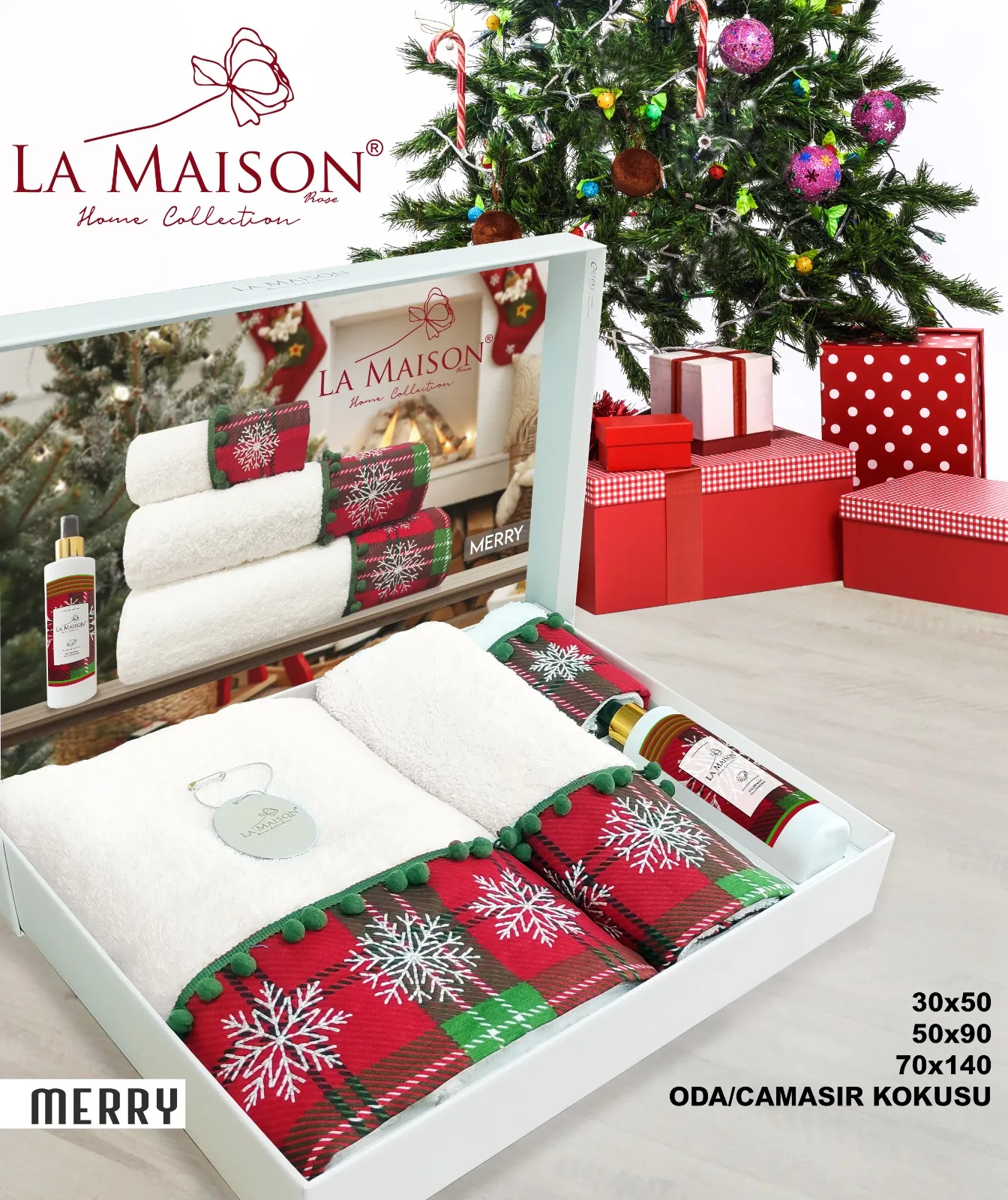 Подарунковий набір рушників, 3 шт. з ароматом Merry від La Maison - Зображення 3