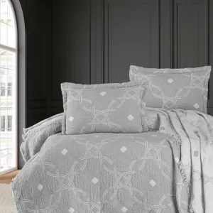 Муслінове покривало з наволочками Blooming. Montela 240 × 260 см (євро) Сірий від First Choice