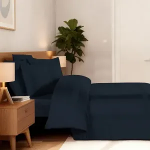 Alternative view of Постільна білизна Mona Premium Satin 300TC 200 × 220 см (євро) Montova Navy Blue від La Romano
