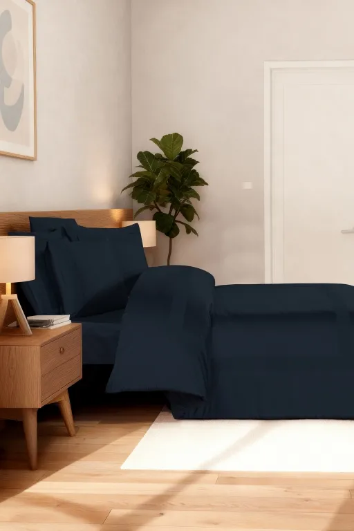 Постільна білизна Mona Premium Satin 300TC 200 × 220 см (євро) Montova Navy Blue від La Romano - Зображення 2