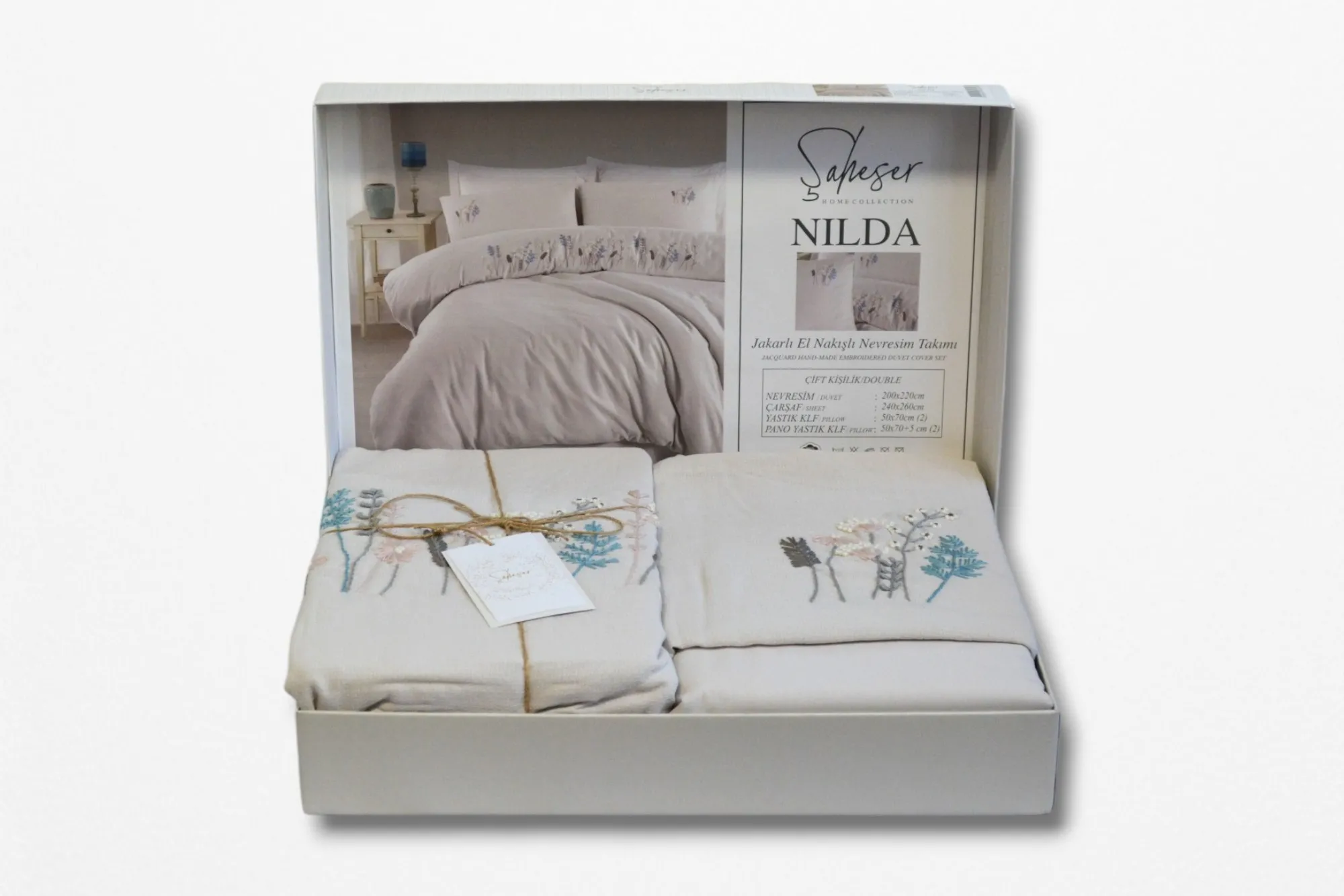 Постільна білизна Ranforce Nakisli 200 × 220 см (євро) Nilda від Saheser - Зображення 3