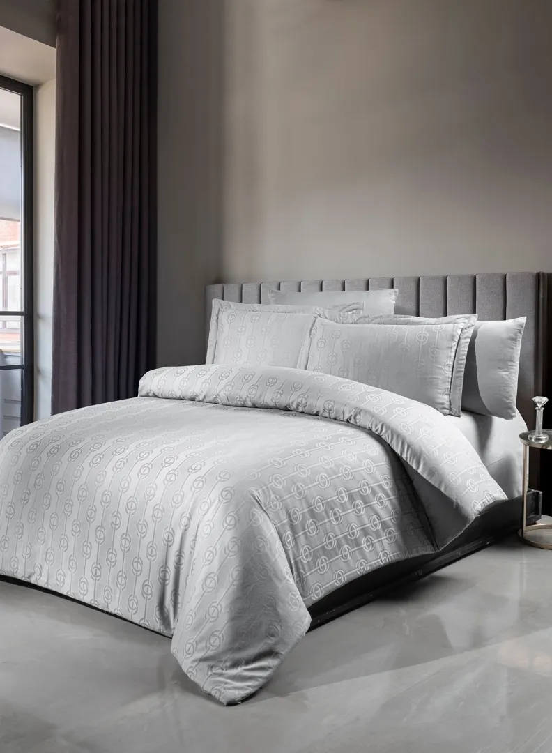 Постільна білизна Jacquard Satin 200 × 220 см (євро) Norel Grey від First Choice