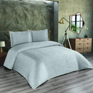 Покривало з наволочками Nida 240 × 260 см (євро) Сірий від Modabox