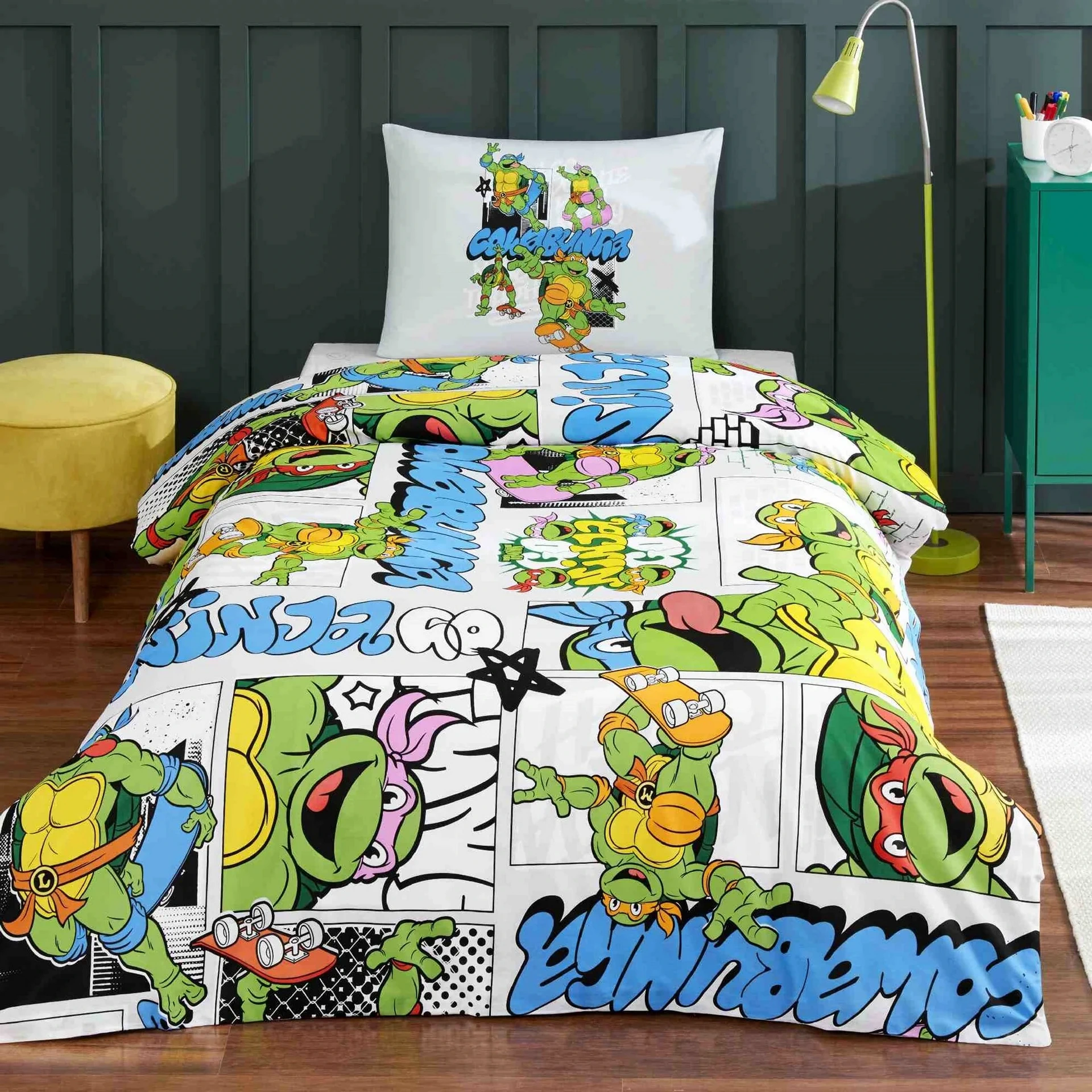 Постільна білизна Disney 160 × 220 см (полуторний) Ninja Turtles Four від TAC