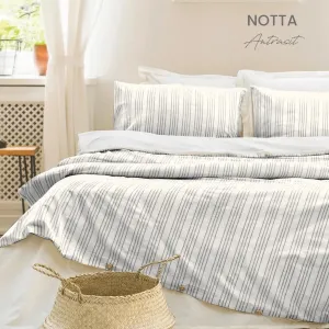 Постільна білизна Stonewashed Ranforce 200 × 220 см (євро) Notta Antrasit від Saheser