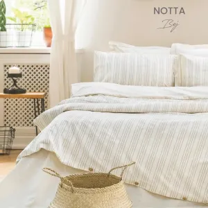 Постільна білизна Stonewashed Ranforce 200 × 220 см (євро) Notta Bej від Saheser