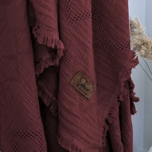 Alternative view of Муслінове покривало Oscar. Ruby Kirmizi 240 × 260 см (євро) Бордовий від Saheser