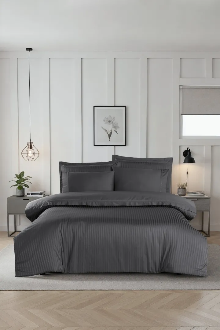 Постільна білизна Mona Premium Satin 300TC 200 × 220 см (євро) Orcella Grey від La Romano
