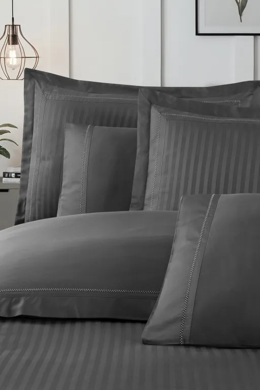 Постільна білизна Mona Premium Satin 300TC 200 × 220 см (євро) Orcella Grey від La Romano - Зображення 3
