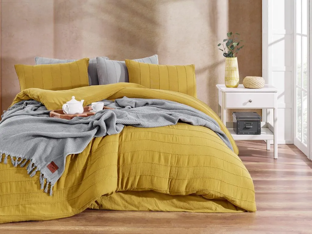Постільна білизна Muslin Patara 200 × 220 см (євро) Hardal від Şikel