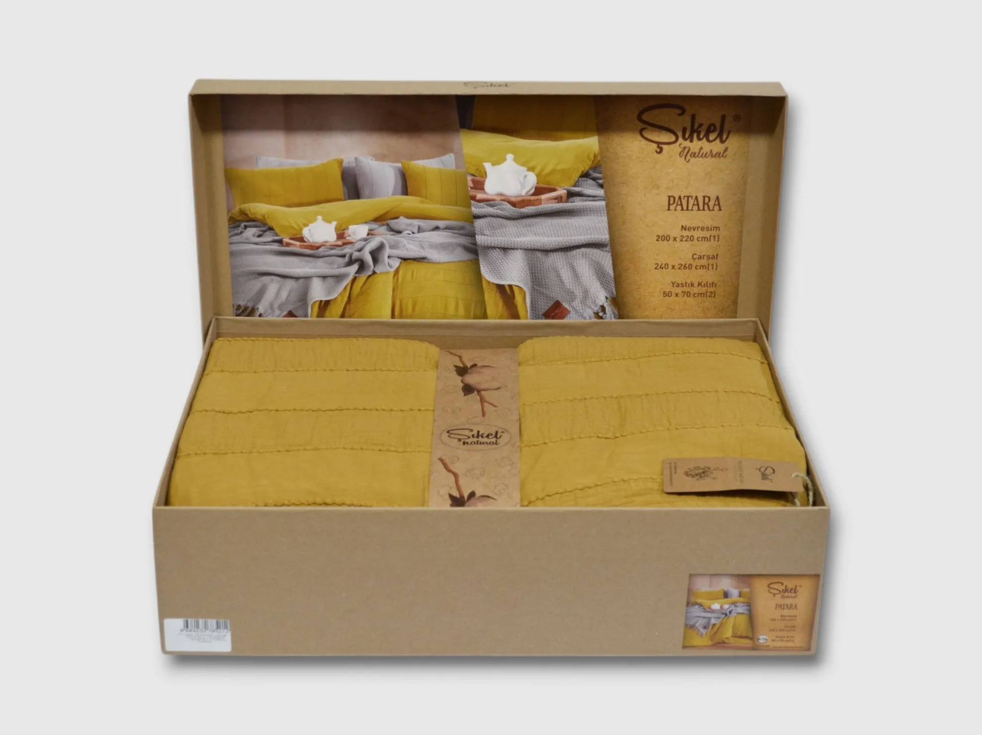 Постільна білизна Muslin Patara 200 × 220 см (євро) Hardal від Şikel - Зображення 3