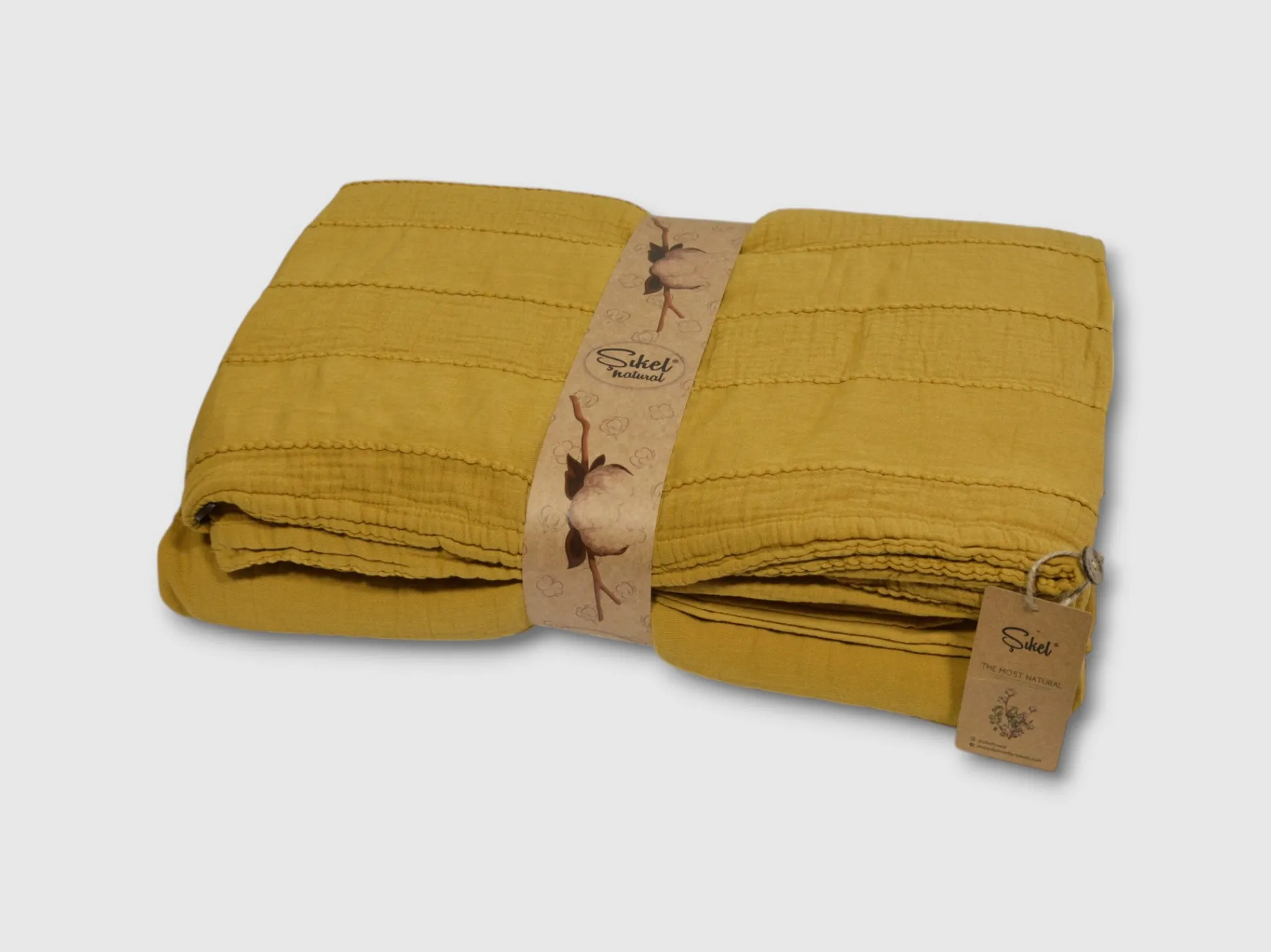 Постільна білизна Muslin Patara 200 × 220 см (євро) Hardal від Şikel - Зображення 4