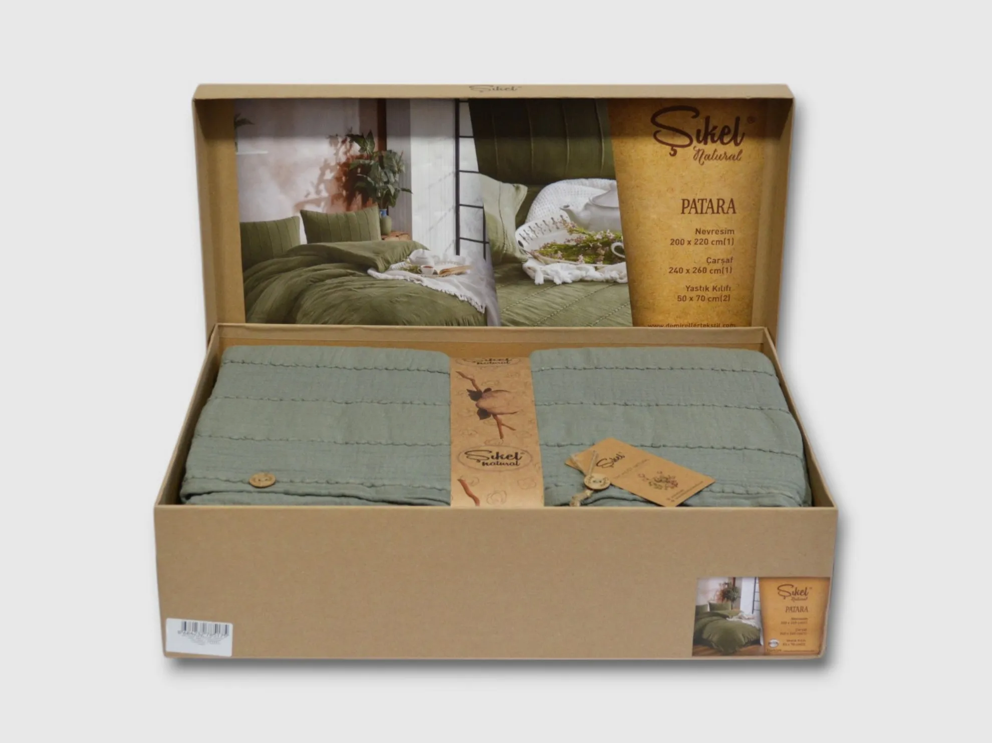 Постільна білизна Muslin Patara 200 × 220 см (євро) Yesil від Şikel - Зображення 3