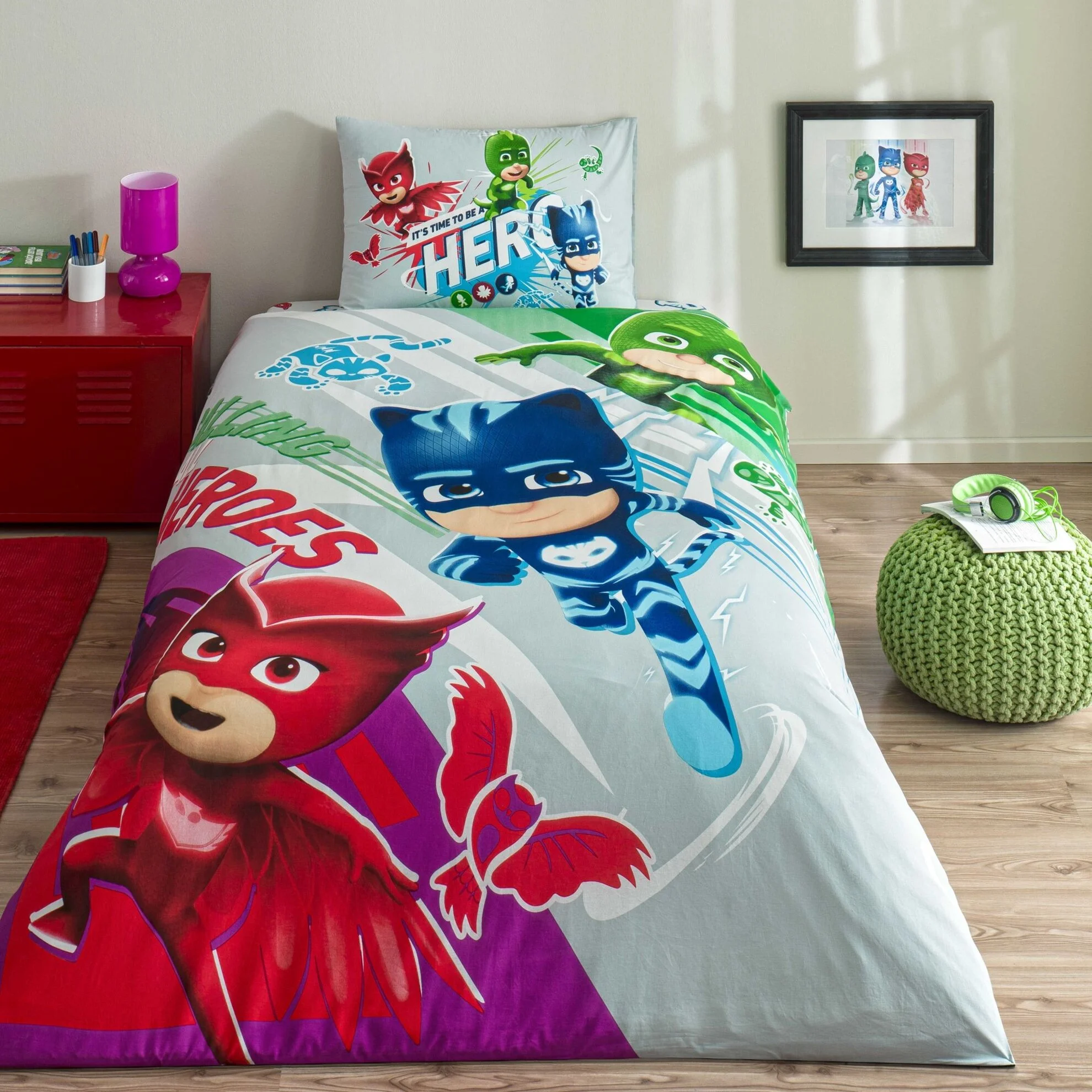 Постільна білизна Disney 160 × 220 см (полуторний) PJ Masks Super Team від TAC