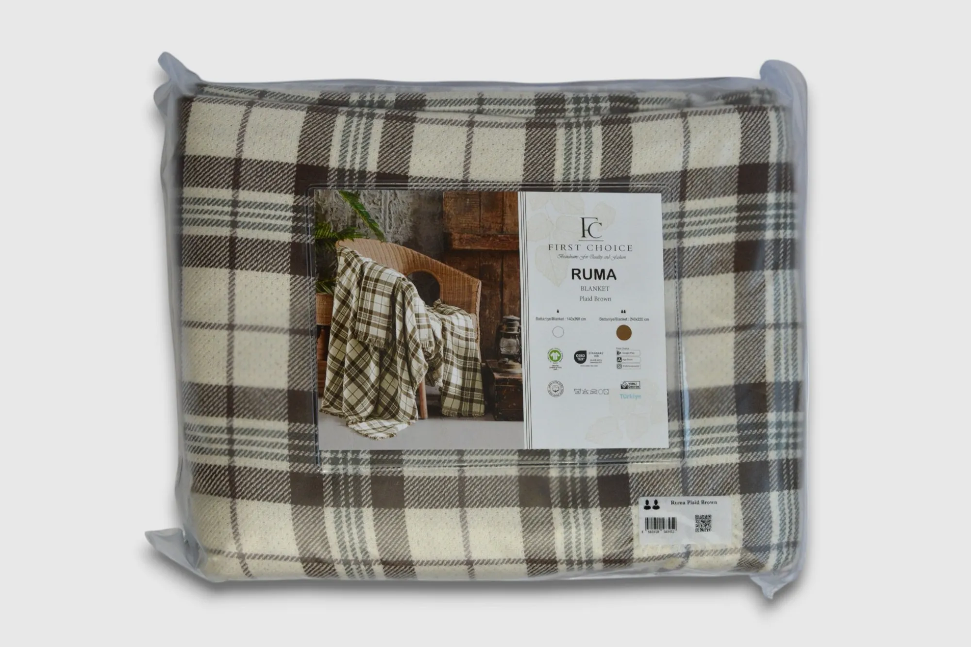Плед Ruma Plaid 240 × 220 см Коричневий від First Choice - Зображення 3