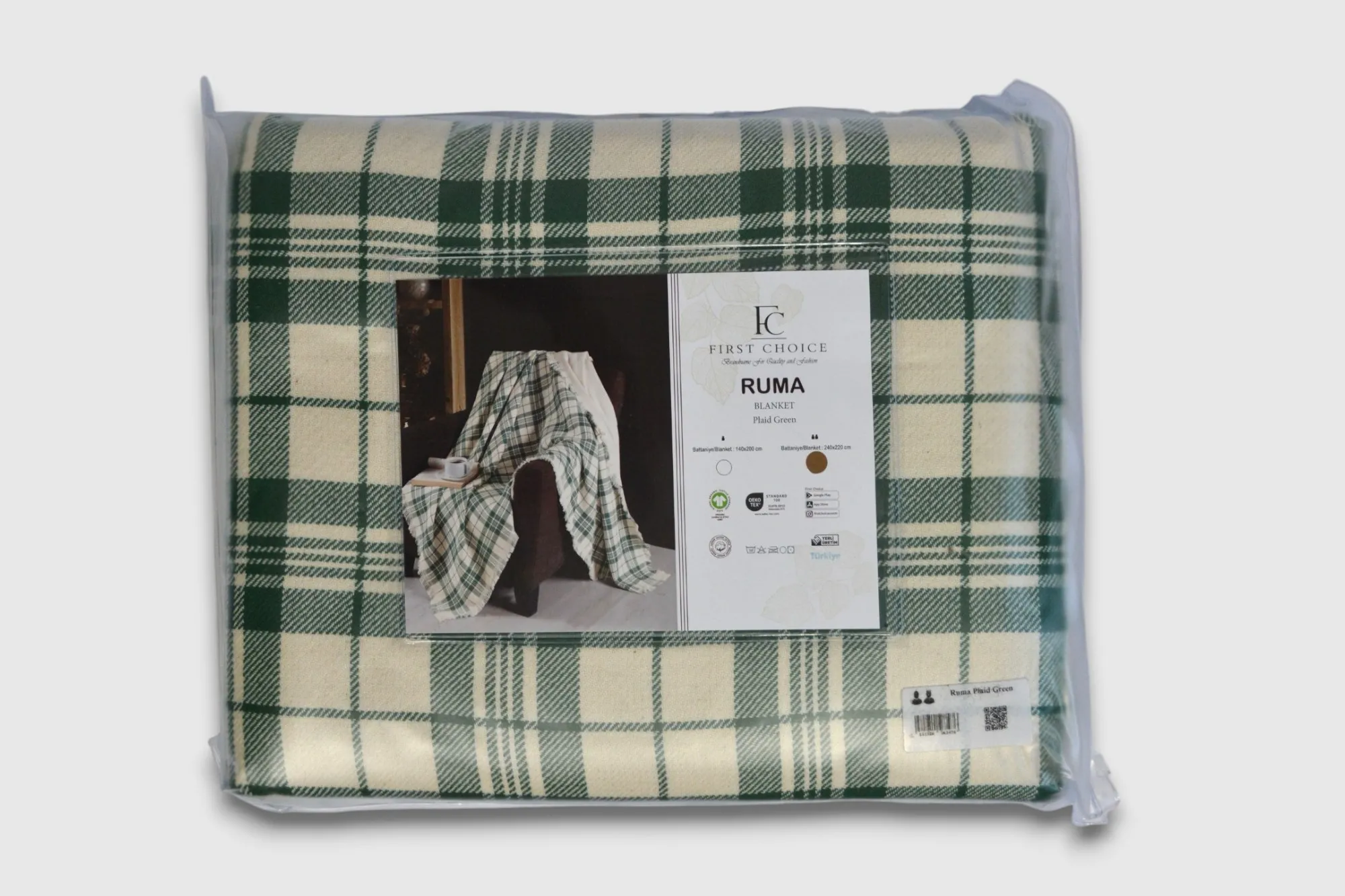 Плед Ruma Plaid 240 × 220 см Зелений від First Choice - Зображення 3