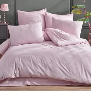 Постільна білизна Stripe Satin 200 × 220 см (євро), простирадло 180х200+30 см Pudra від Charlotte