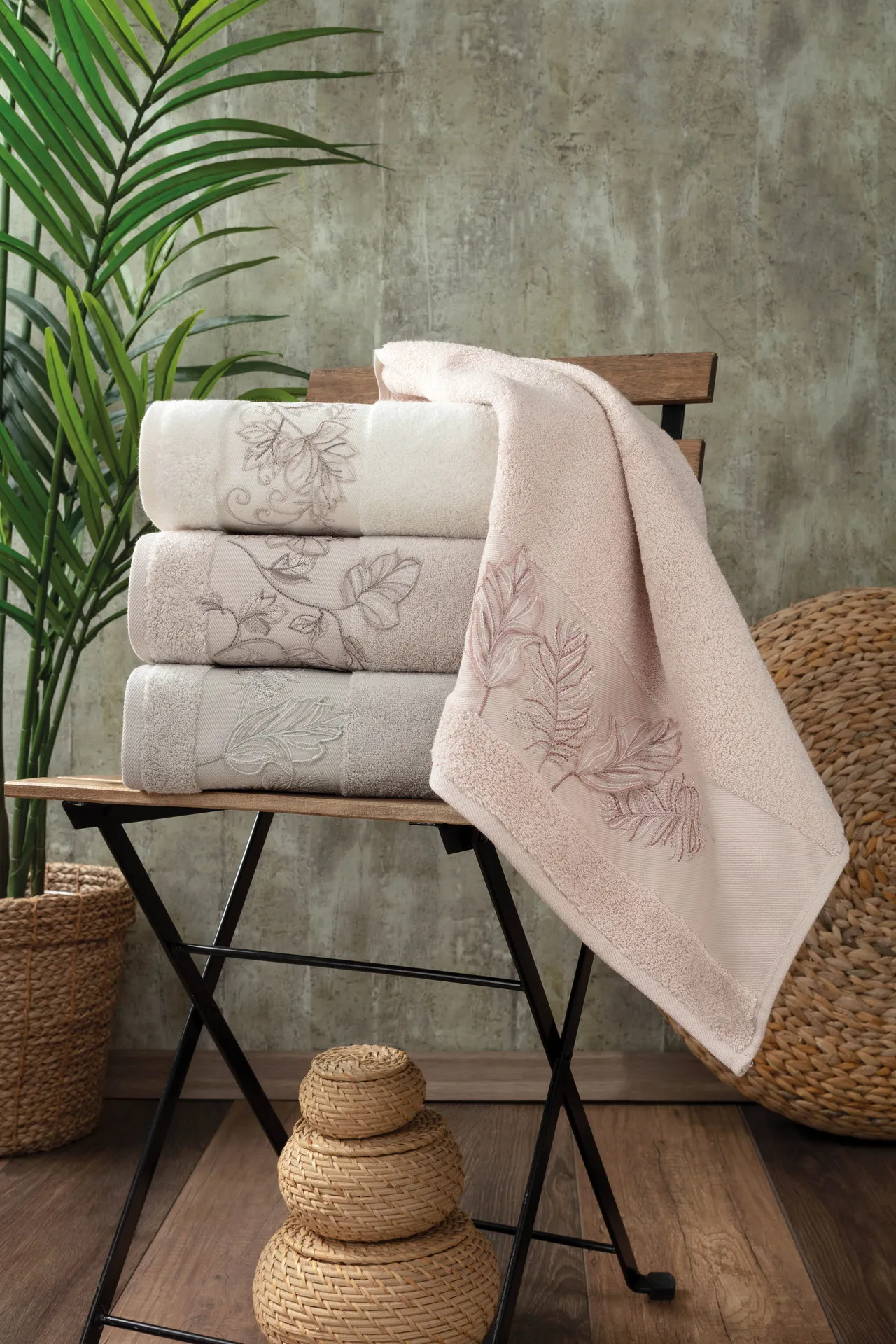 Набір рушників з вишивкою 70×140 см Rana Leaf від Pupilla - Зображення 2