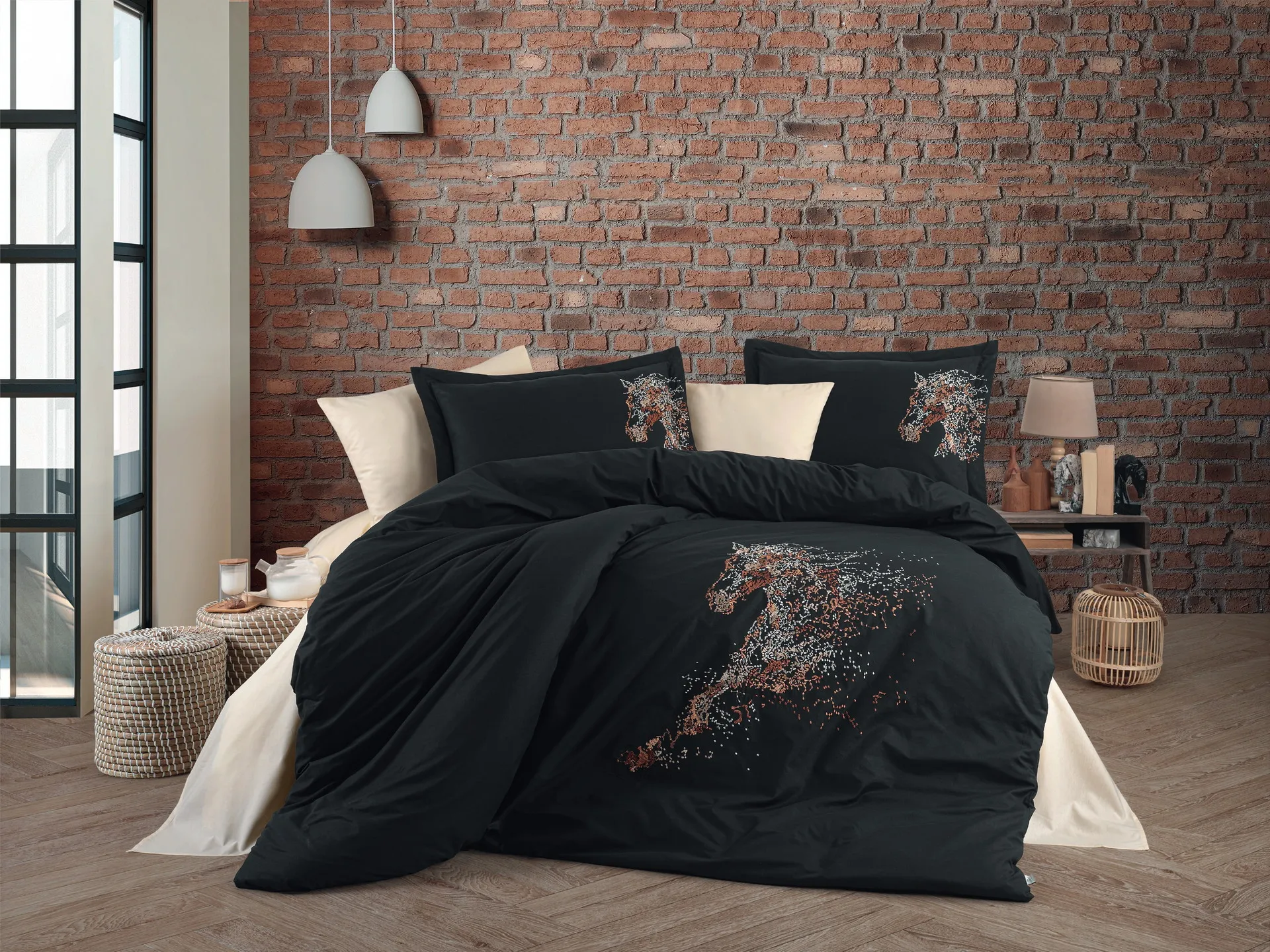 Постільна білизна Poplin 200 × 220 см (євро) Royal Siyah від Maribor