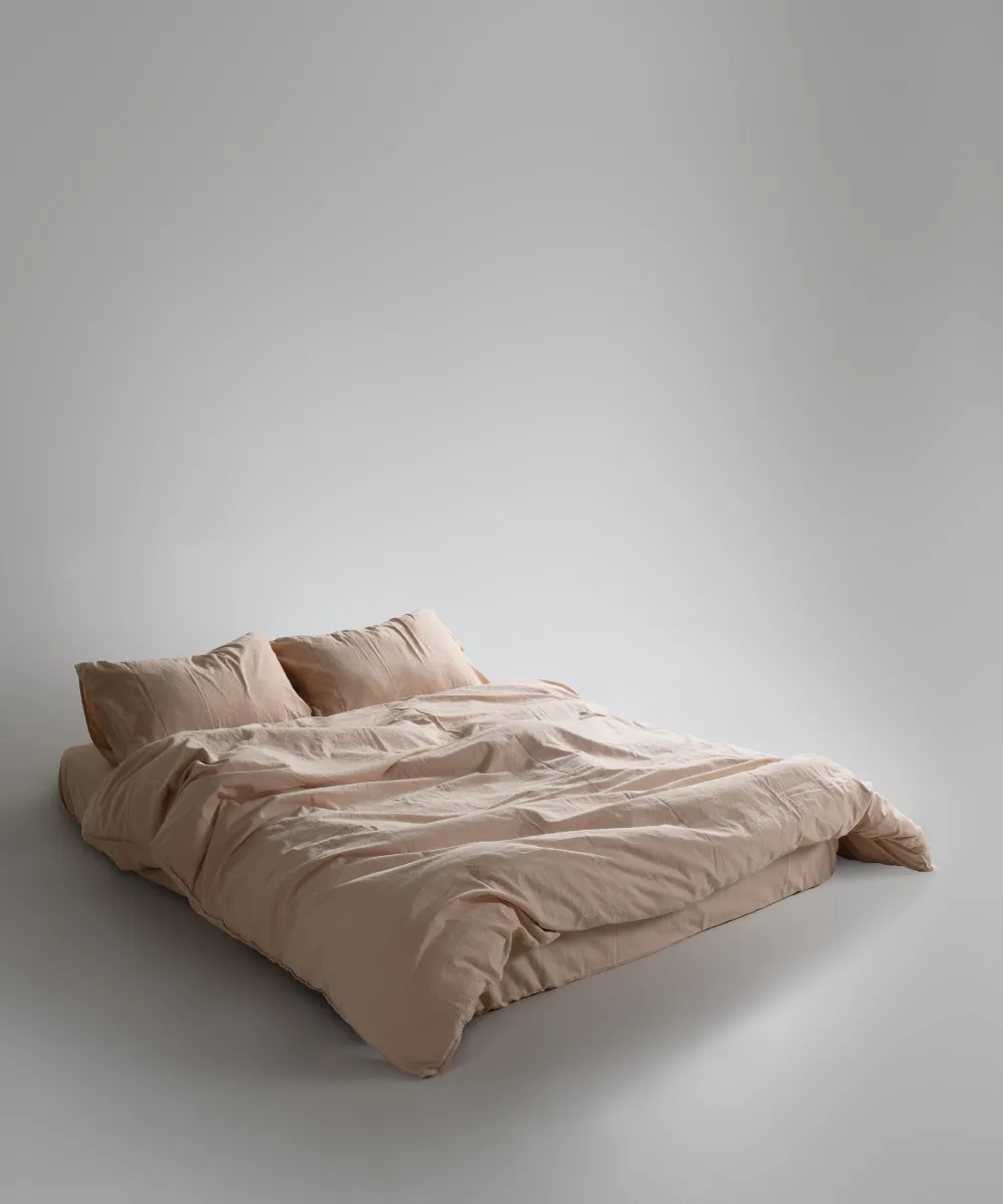 Постільна білизна Stonewashed Ranforse 200 × 220 см (євро) Akdeniz Bej від Limasso - Зображення 3
