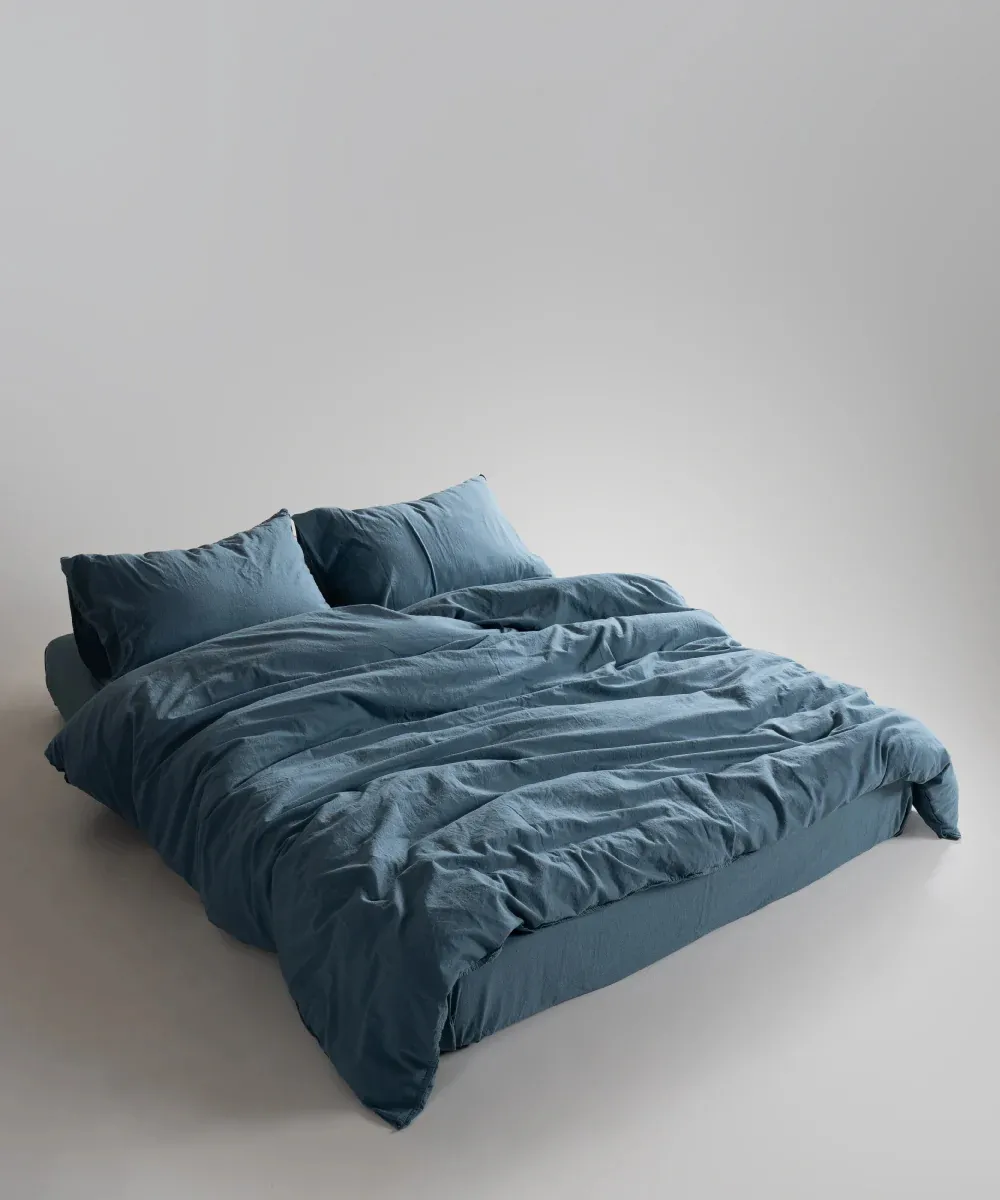 Постільна білизна Stonewashed Ranforse 200 × 220 см (євро) Akdeniz Mavisi від Limasso - Зображення 3