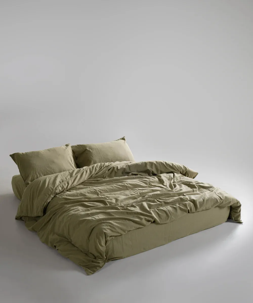 Постільна білизна Stonewashed Ranforse 200 × 220 см (євро) Akdeniz Yesili від Limasso - Зображення 3