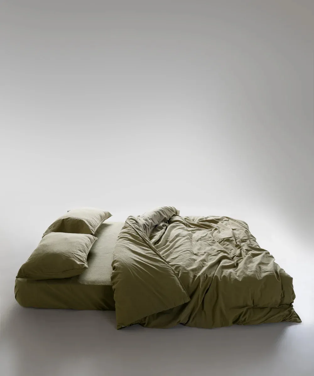 Постільна білизна Stonewashed Ranforse 200 × 220 см (євро) Akdeniz Yesili від Limasso - Зображення 4