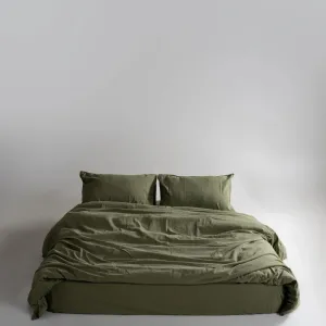 Постільна білизна Stonewashed Ranforse 200 × 220 см (євро) Capulet Olive від Limasso