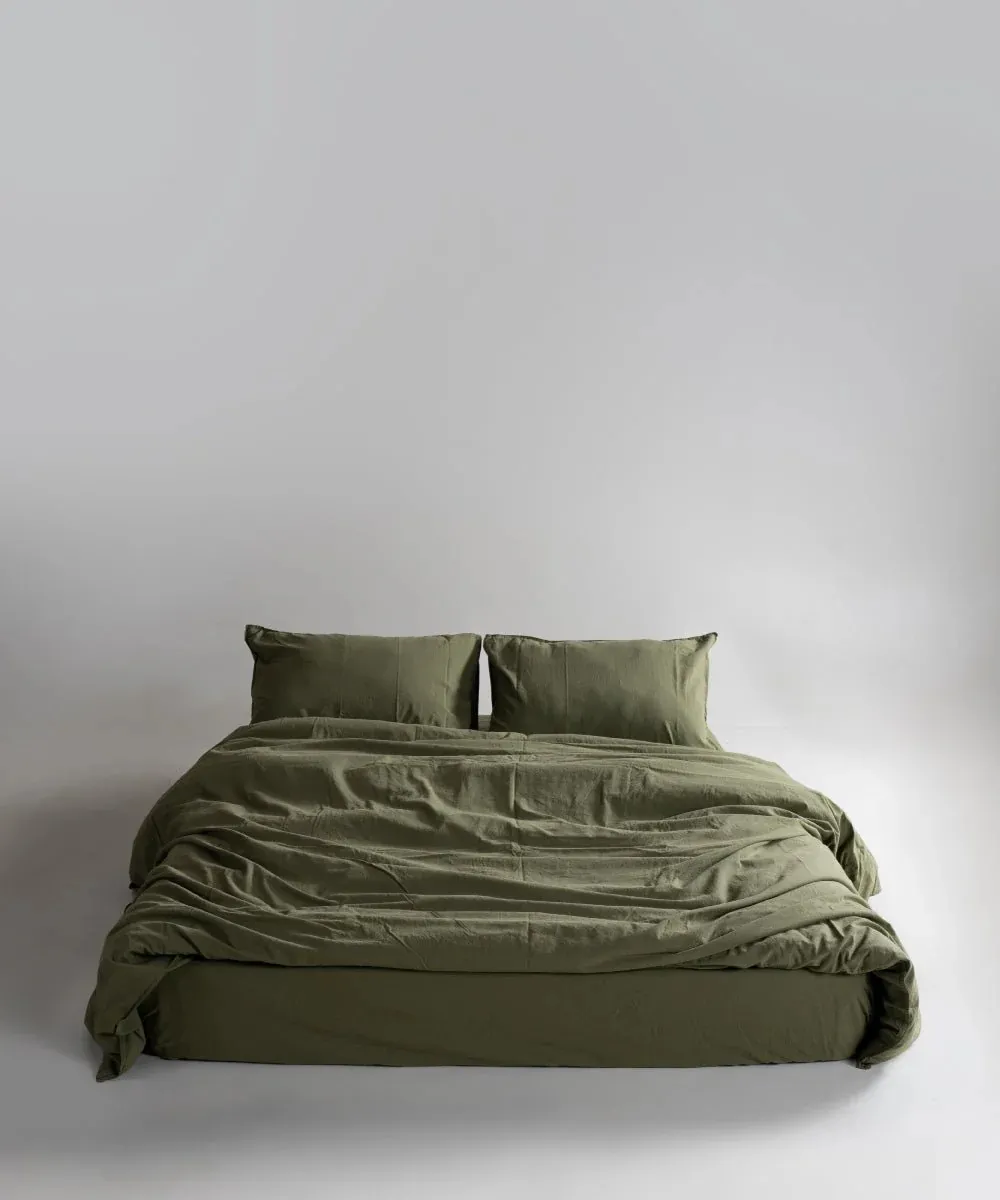 Постільна білизна Stonewashed Ranforse 160 × 220 см (полуторний) Capulet Olive від Limasso