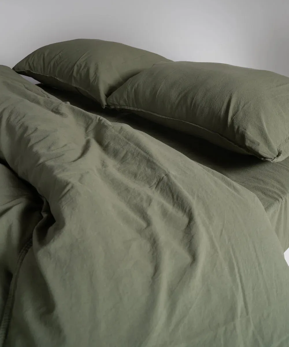 Постільна білизна Stonewashed Ranforse 160 × 220 см (полуторний) Capulet Olive від Limasso - Зображення 6