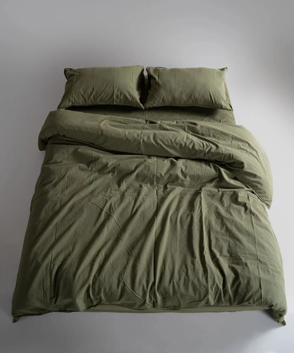 Постільна білизна Stonewashed Ranforse 160 × 220 см (полуторний) Capulet Olive від Limasso - Зображення 3