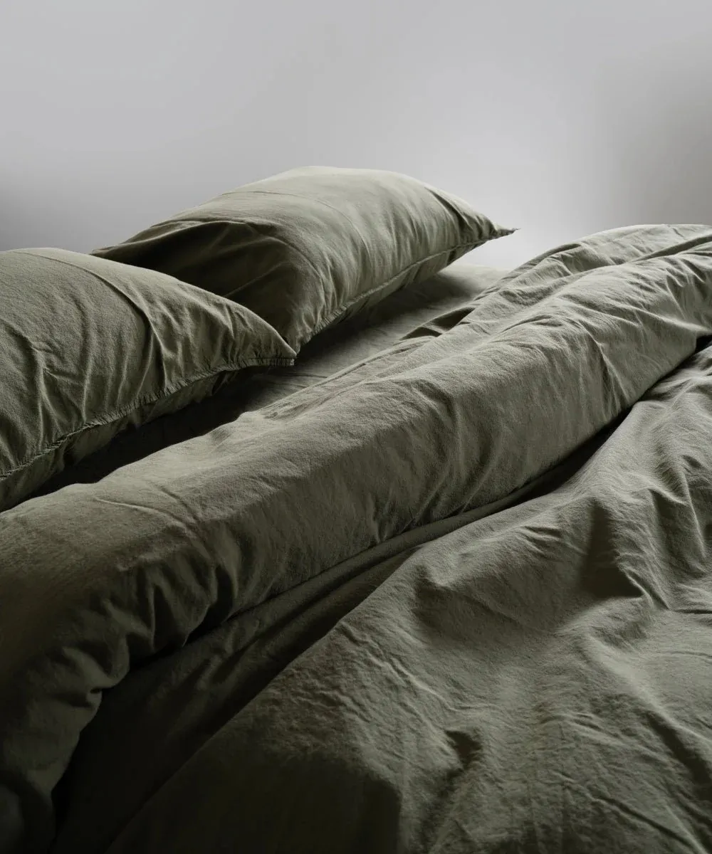 Постільна білизна Stonewashed Ranforse 160 × 220 см (полуторний) Capulet Olive від Limasso - Зображення 5