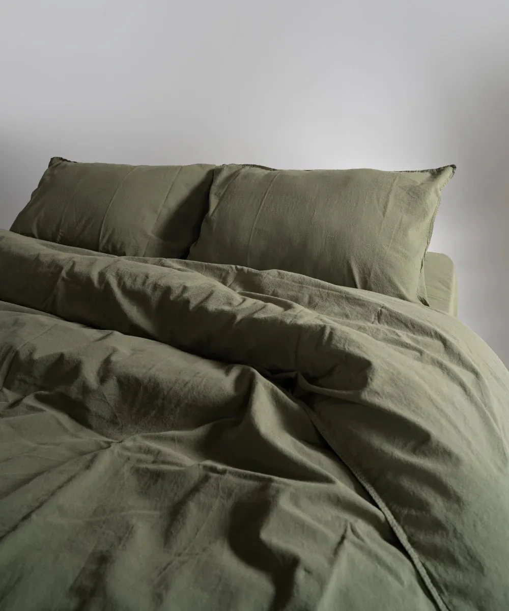 Постільна білизна Stonewashed Ranforse 160 × 220 см (полуторний) Capulet Olive від Limasso - Зображення 4