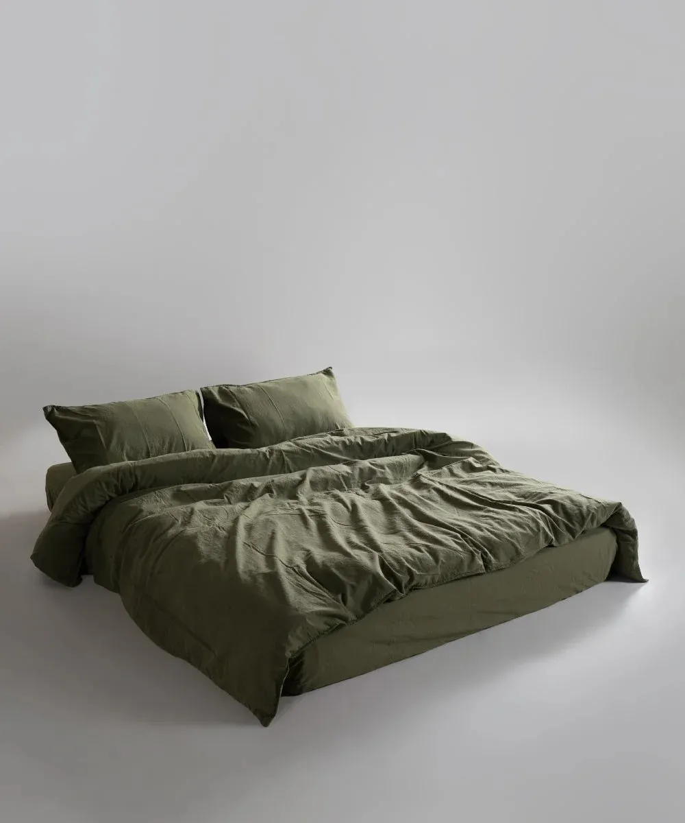Постільна білизна Stonewashed Ranforse 160 × 220 см (полуторний) Capulet Olive від Limasso - Зображення 2