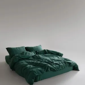 Alternative view of Постільна білизна Stonewashed Ranforse 200 × 220 см (євро) Dark Green від Limasso