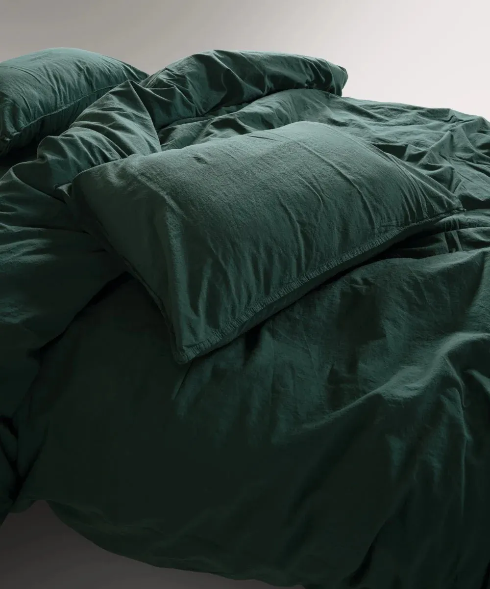 Постільна білизна Stonewashed Ranforse 200 × 220 см (євро) Dark Green від Limasso - Зображення 5