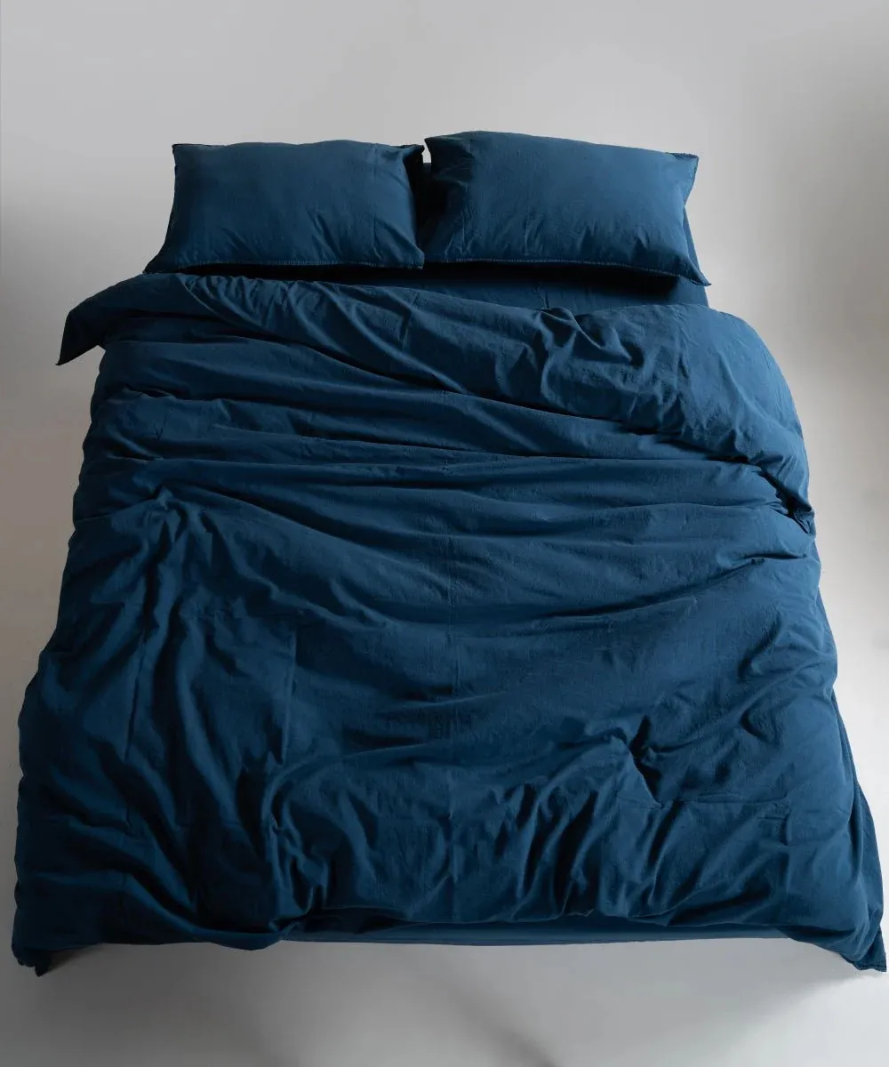Постільна білизна Stonewashed Ranforse 200 × 220 см (євро) Dress Blue від Limasso - Зображення 2