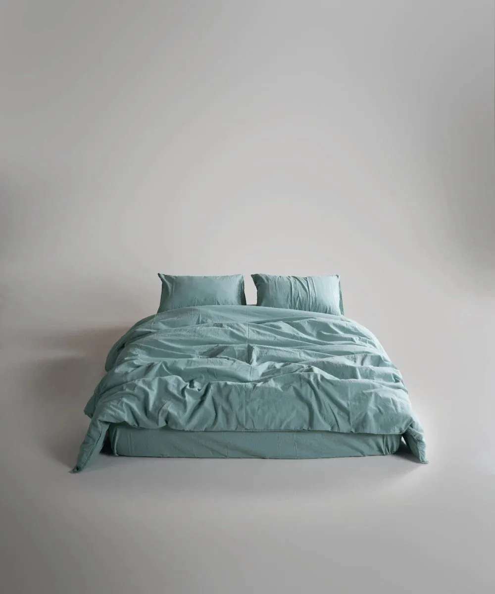 Постільна білизна Stonewashed Ranforse 200 × 220 см (євро) Mineral Blue від Limasso