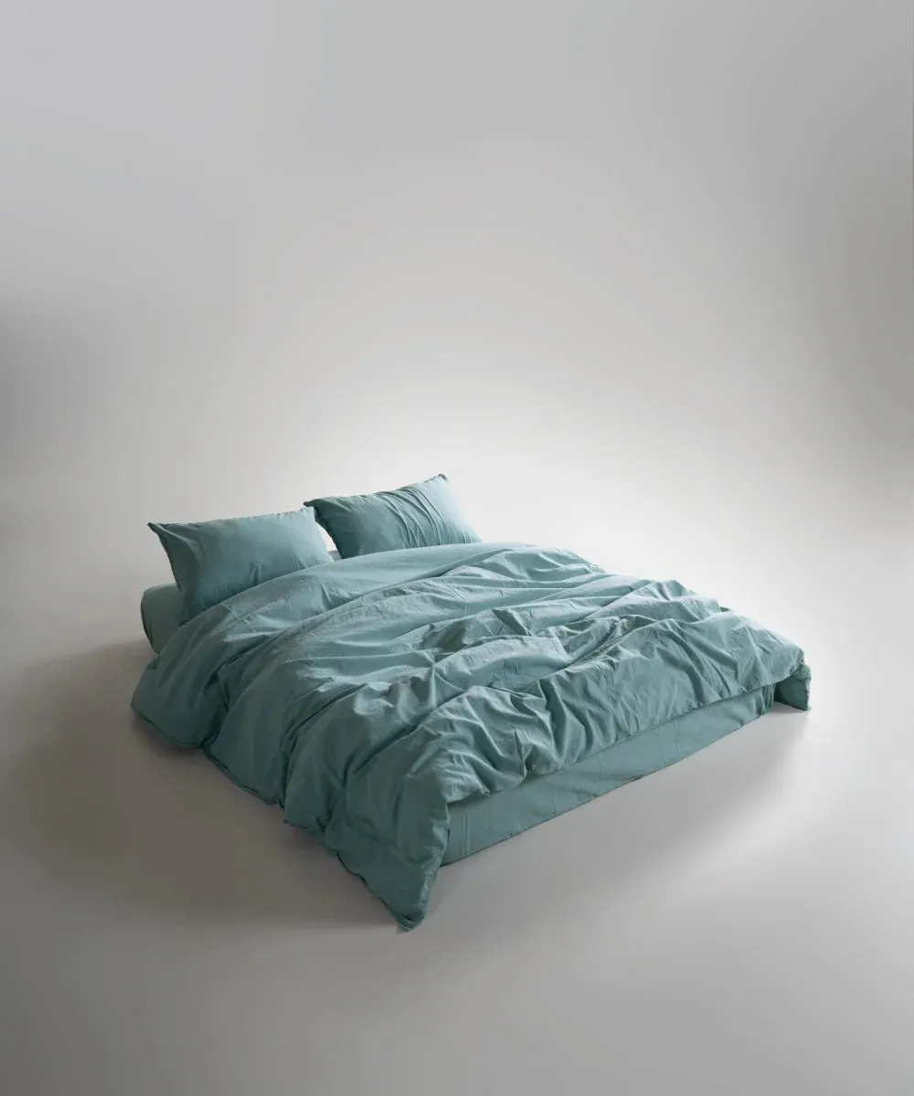 Постільна білизна Stonewashed Ranforse 200 × 220 см (євро) Mineral Blue від Limasso - Зображення 4