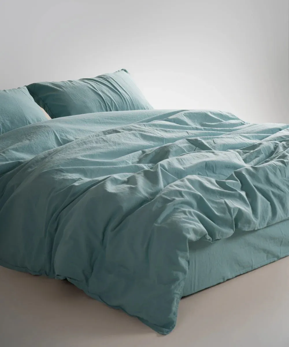 Постільна білизна Stonewashed Ranforse 200 × 220 см (євро) Mineral Blue від Limasso - Зображення 3