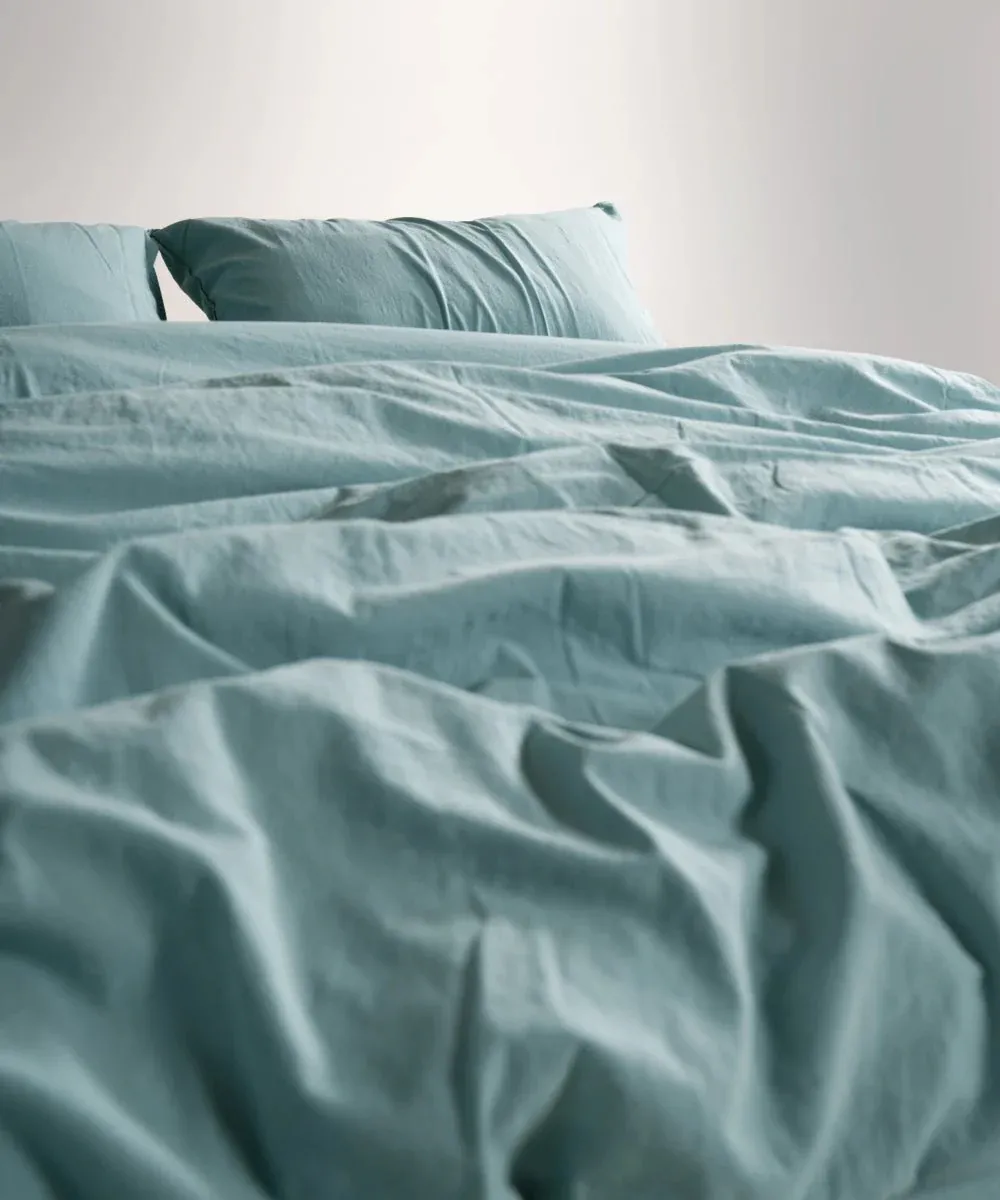 Постільна білизна Stonewashed Ranforse 200 × 220 см (євро) Mineral Blue від Limasso - Зображення 6