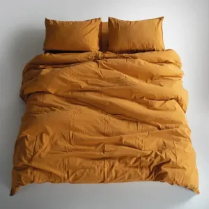 Постільна білизна Stonewashed Ranforse 200 × 220 см (євро) Mustard від Limasso