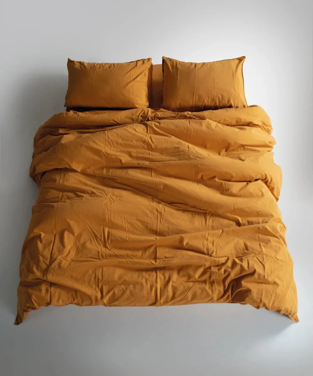 Постільна білизна Stonewashed Ranforse 200 × 220 см (євро) Mustard від Limasso