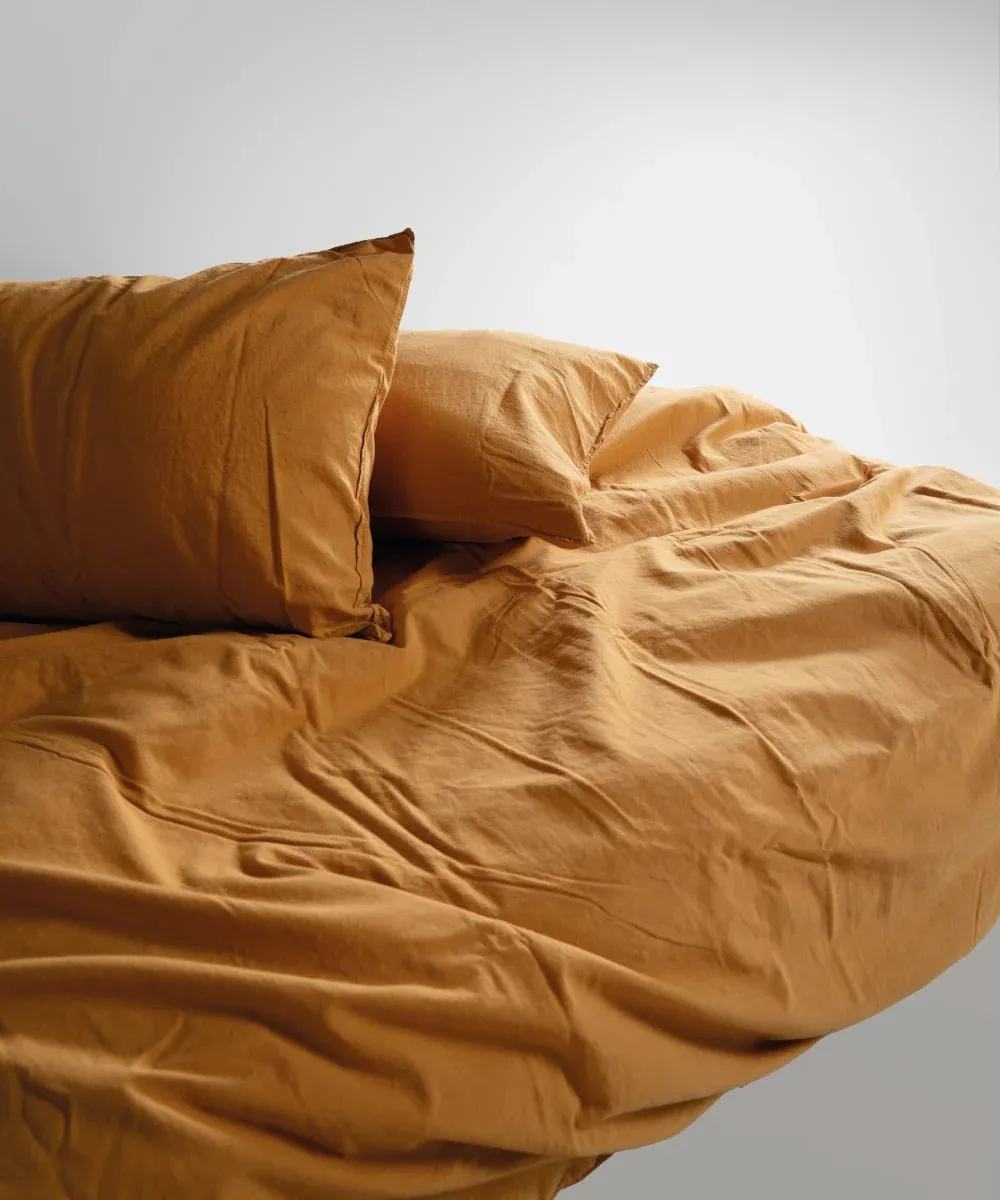 Постільна білизна Stonewashed Ranforse 200 × 220 см (євро) Mustard від Limasso - Зображення 4