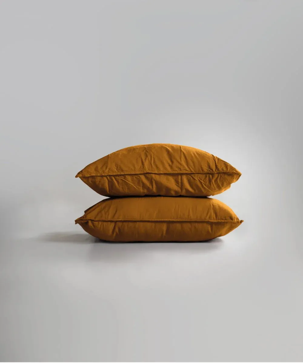 Постільна білизна Stonewashed Ranforse 200 × 220 см (євро) Mustard від Limasso - Зображення 5