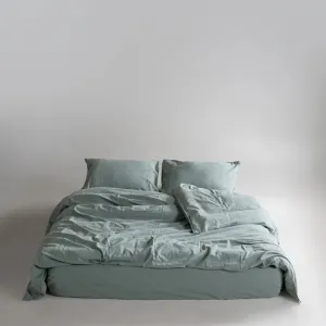 Постільна білизна Stonewashed Ranforse 200 × 220 см (євро) Natural Green від Limasso