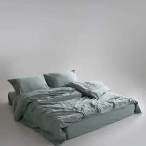 Alternative view of Постільна білизна Stonewashed Ranforse 160 × 220 см (полуторний) Natural Green від Limasso