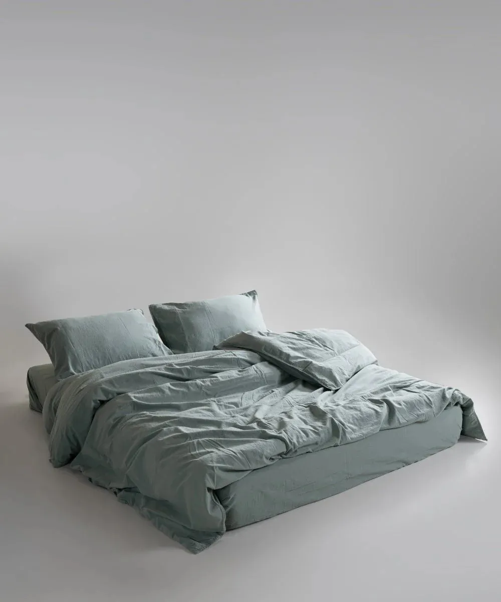 Постільна білизна Stonewashed Ranforse 200 × 220 см (євро) Natural Green від Limasso - Зображення 3