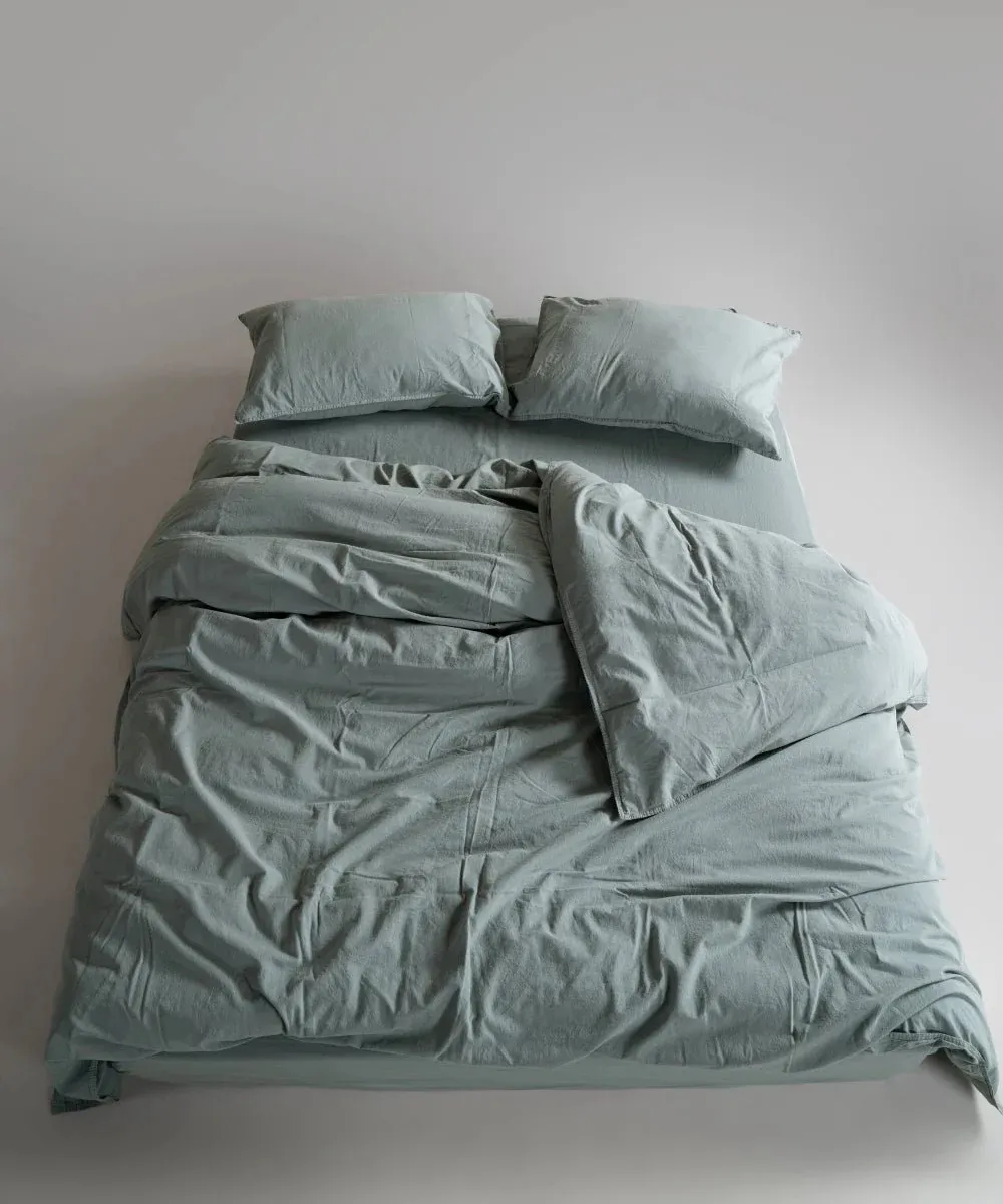 Постільна білизна Stonewashed Ranforse 200 × 220 см (євро) Natural Green від Limasso - Зображення 2