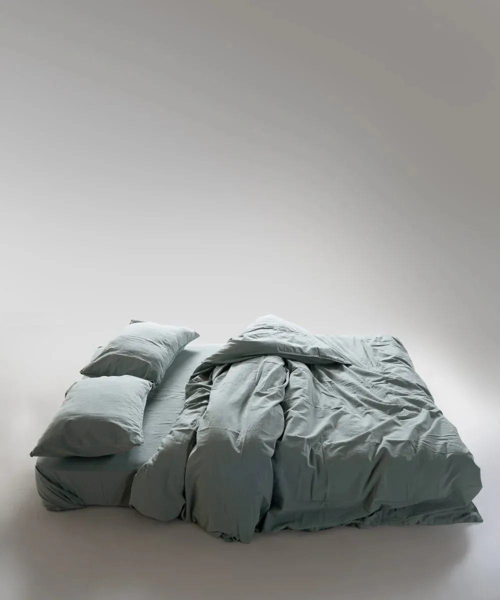 Постільна білизна Stonewashed Ranforse 200 × 220 см (євро) Natural Green від Limasso - Зображення 4